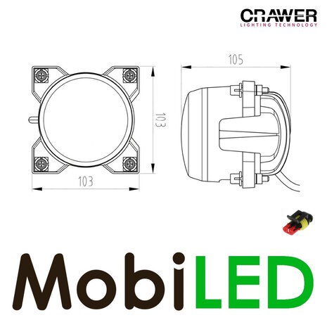 Crawer Lampe de travail Crawer encastrée 40W ronde