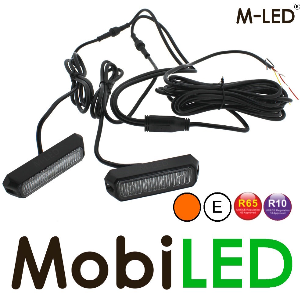 M-LED M-LED 2 Clignotants ambre Pro 4 compact R65 12-24 volts avec boîte de jonction