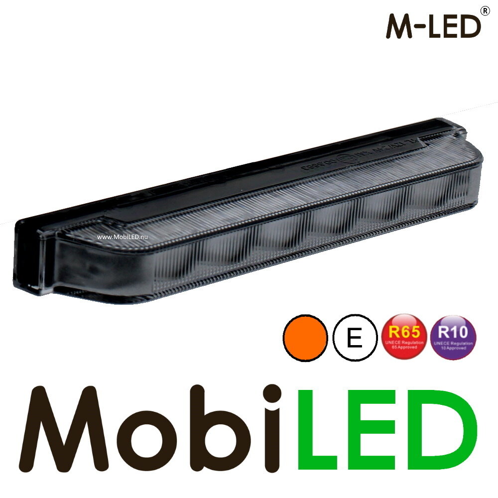 M-LED M-LED 2 Ultra smalle flitsers amber smoke look 6 leds E-keur met aansluitdoos