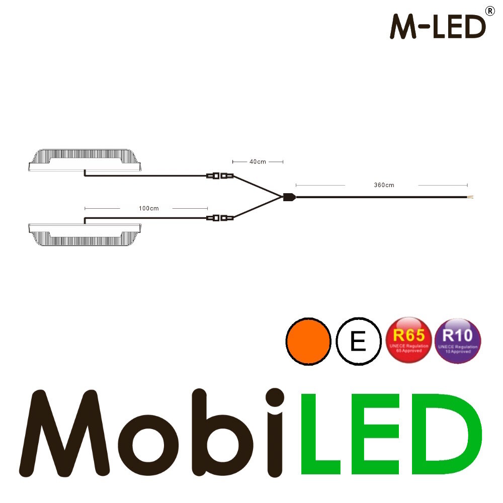 M-LED M-LED 2 Flashes ultra étroits ambre regard de fumée 6 LED avec boîte de jonction E-marque