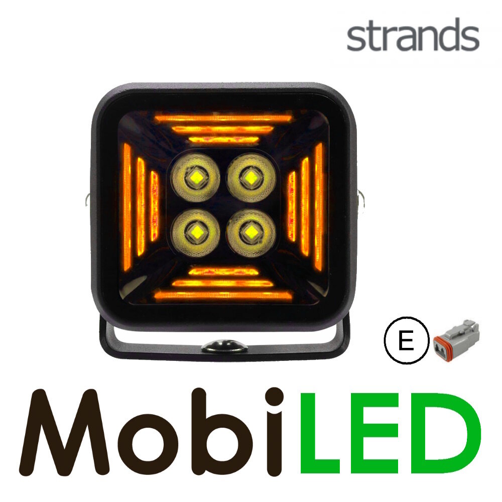 Strands Strands Fortex projecteur à faisceau large avec feu de position ambre E-mark Strands Strands Fortex projecteur à faisceau large avec feu de position ambre E-mark