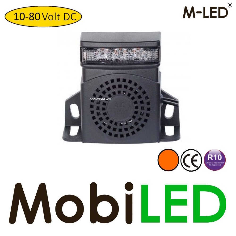 M-LED M-LED Alarme de recul avec flash 10-80 VDC 92-107dB son bip ou bruit E-marque