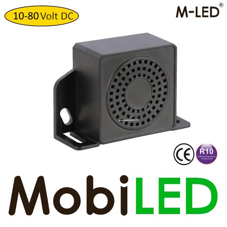 M-LED M-LED Achteruitrij-alarm 10-80 VDC 92-107dB met piep of ruis M-LED M-LED Achteruitrij-alarm 10-80 VDC 92-107dB met piep of ruis