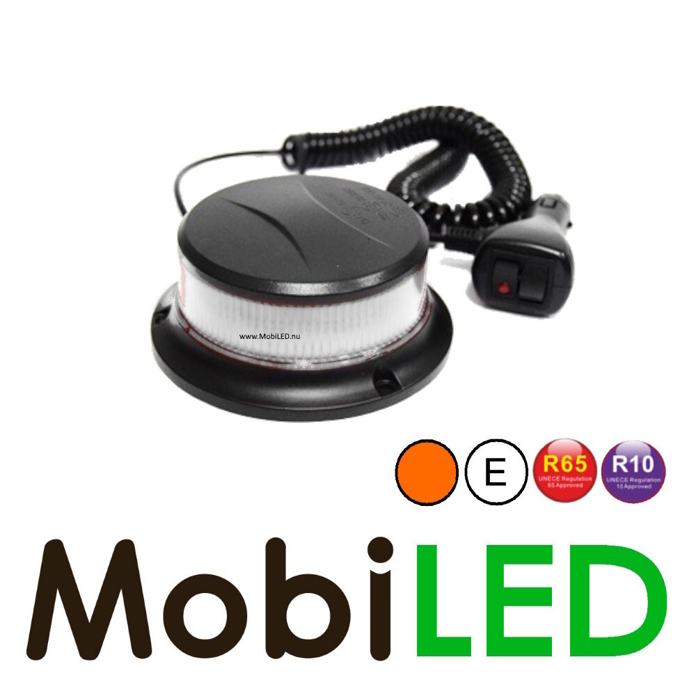 Flash lamp Amber with White lens 27 W magnet/fixed
