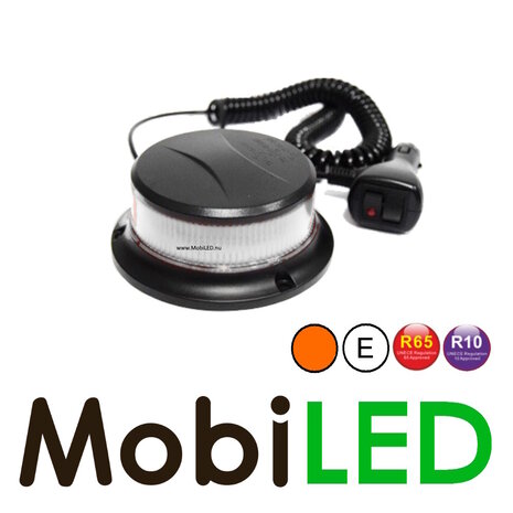 Flash lamp Amber with White lens 27 W magnet/fixed
