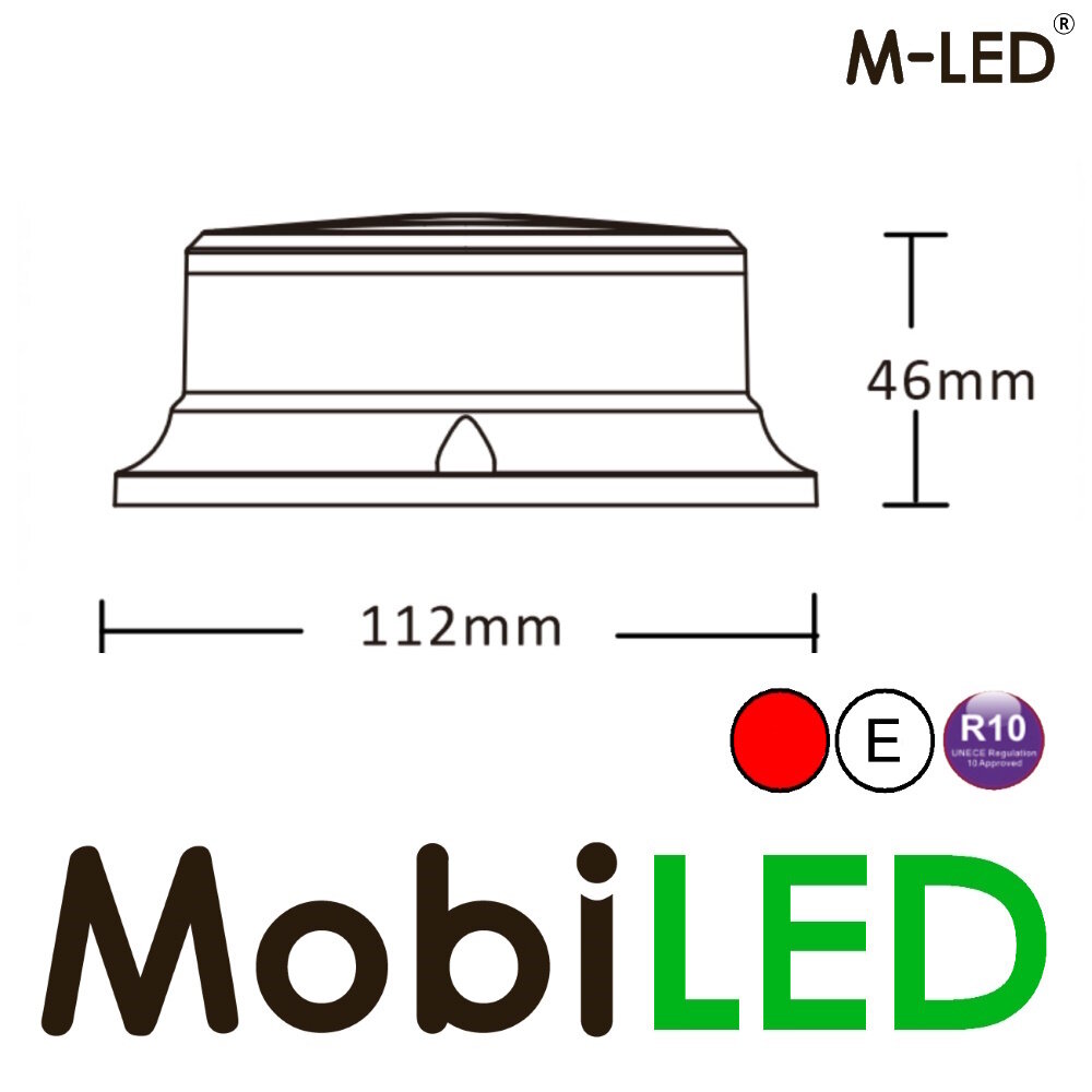 M-LED M-LED Flash lamp Red 27 watts magnet/fixed E-mark