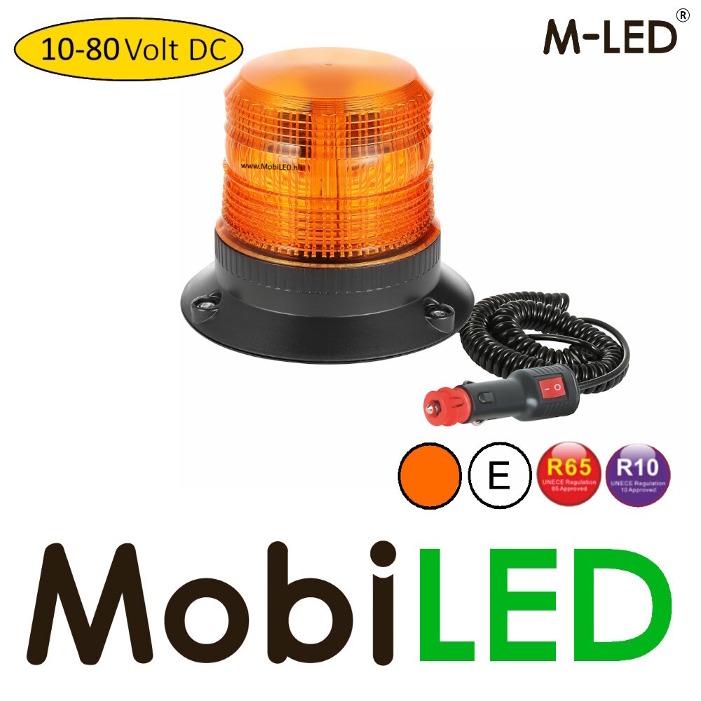 M-LED M-LED Lampe flash Ambre 4 motifs aimant 12-80V E-mark M-LED M-LED Lampe flash Ambre 4 motifs aimant 12-80V E-mark