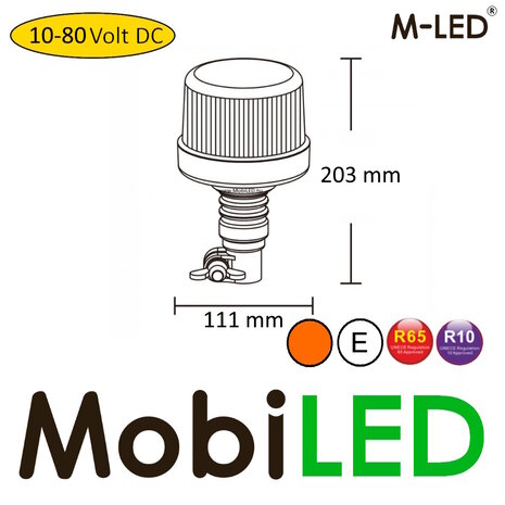 M-LED M-LED Flitslamp Amber 4 patronen DIN 12-80V E-keur M-LED M-LED Flitslamp Amber 4 patronen DIN 12-80V E-keur