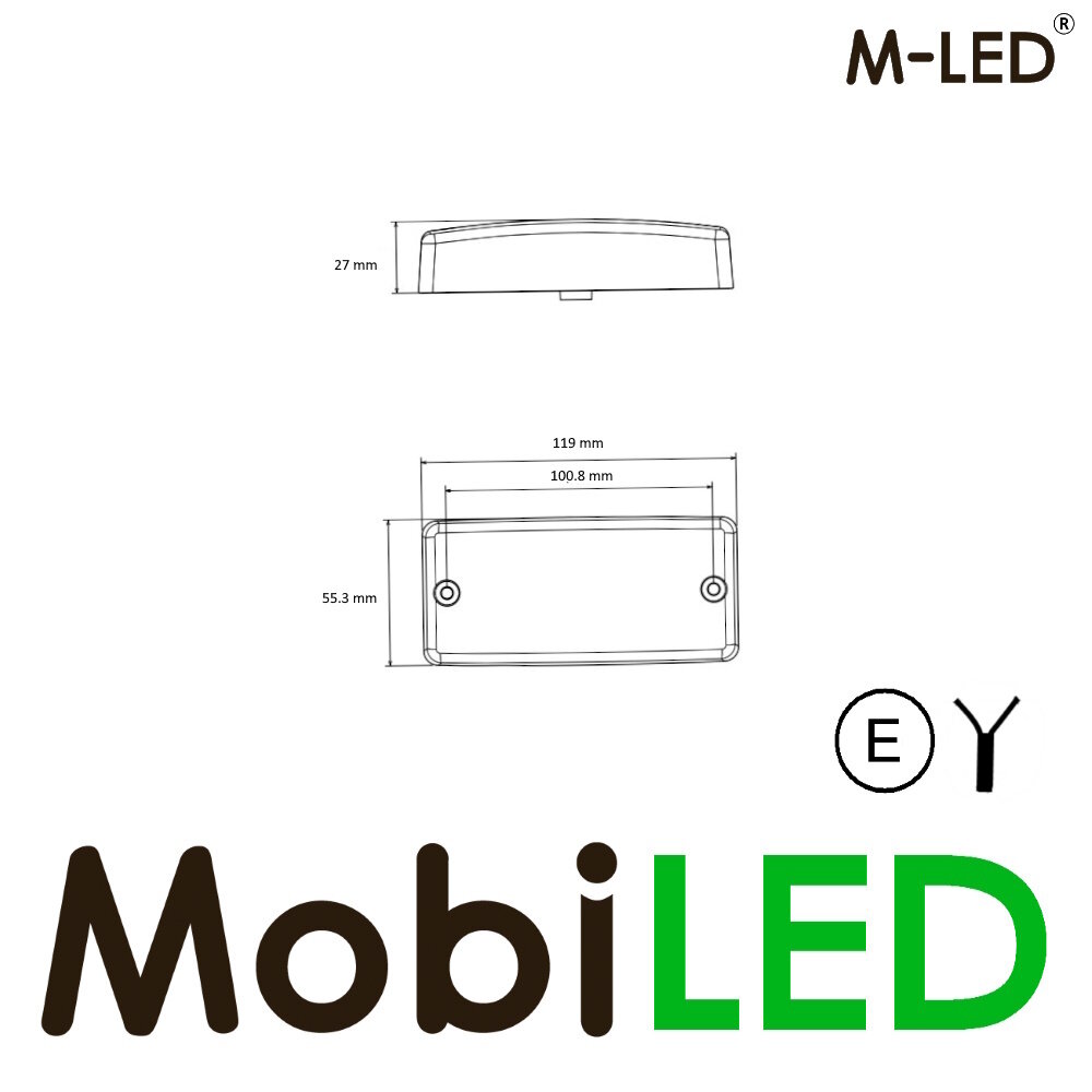 M-LED M-LED Classic side marker white transparent lens E-mark M-LED M-LED Classic side marker white transparent lens E-mark
