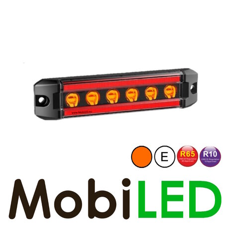Clignotant ambre avec feu de position rouge E-mark