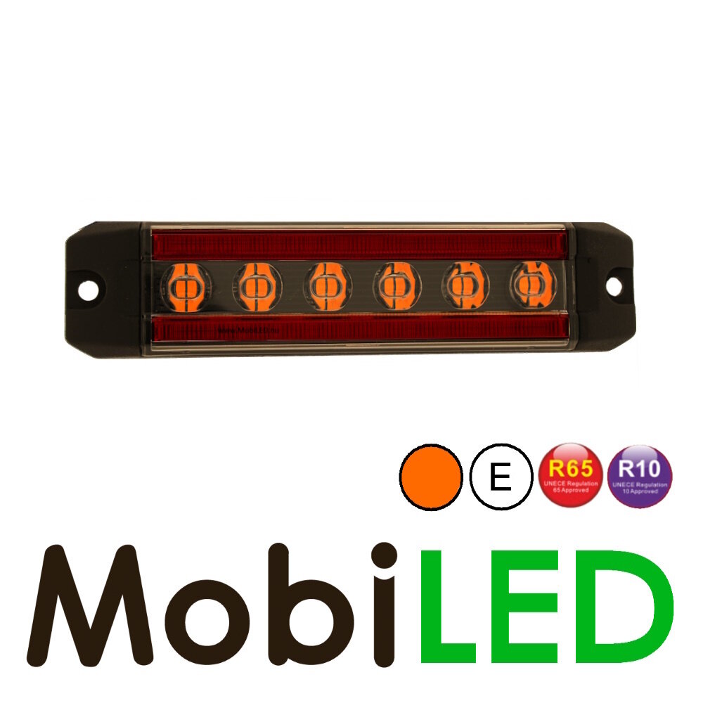 Clignotant ambre avec feu de position rouge E-mark