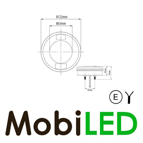 Hamburger round rear light 2 functions E-mark