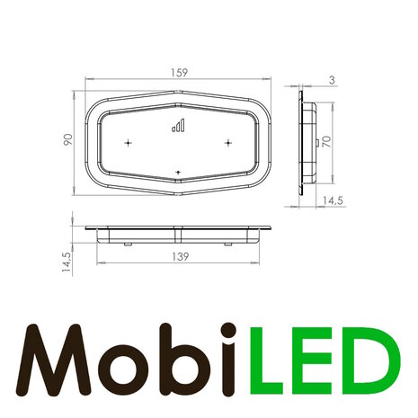 Recessed base for double burner 12mm