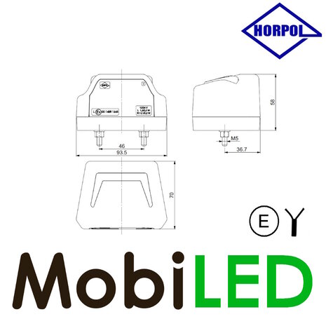 HORPOL License Plate Lighting 12-24 volts NEON look with position light E-mark