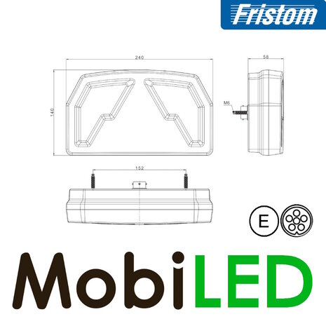 Fristom Fristom Achterlicht 5 functies met kentekenverlichting bajonet links E-keur