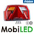 Rear light 5 functions license plate bayonet left 12-24V