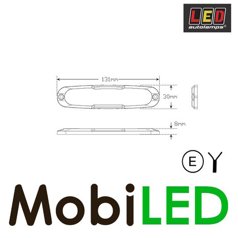LED autolamps Feu arrière LED 12ARM 3 fonctions 12-24V E-mark rectangulaire