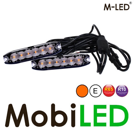 M-LED M-LED 2 Clignotants super fins 6 LED ambre avec boîte de jonction E-mark
