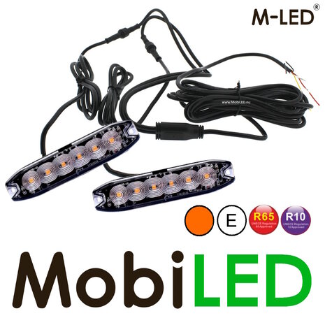 M-LED M-LED 2 Superdunne flitsers 6 leds amber met aansluitdoos E-keur M-LED M-LED 2 Superdunne flitsers 6 leds amber met aansluitdoos E-keur