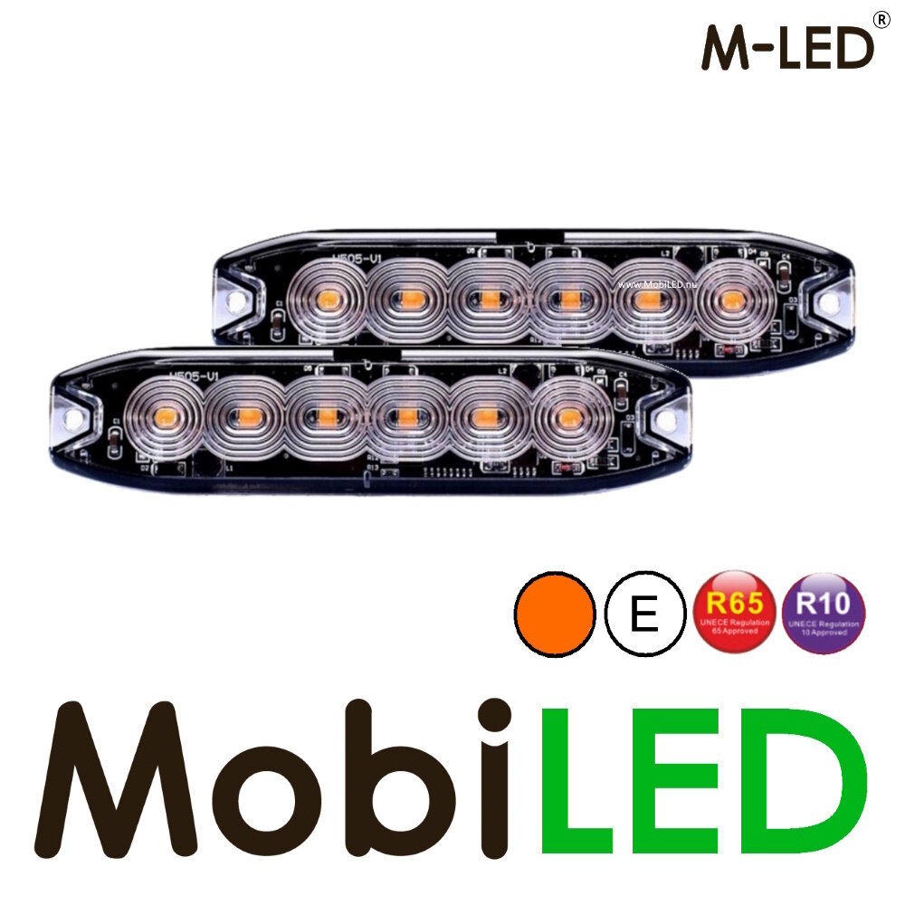 M-LED M-LED 2 Super thin flashers 6 LEDs amber with junction box E-mark M-LED M-LED 2 Super thin flashers 6 LEDs amber with junction box E-mark