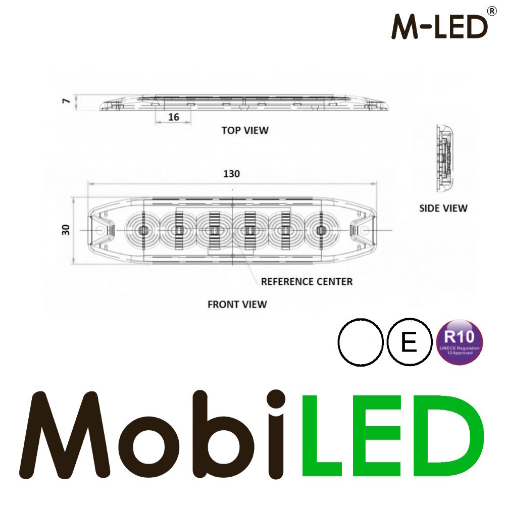 M-LED M-LED Supedunne flitser 6 leds wit E-keur M-LED M-LED Supedunne flitser 6 leds wit E-keur