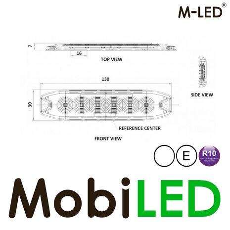 M-LED M-LED Super thin flasher 6 LEDs wit E-mark M-LED M-LED Super thin flasher 6 LEDs wit E-mark
