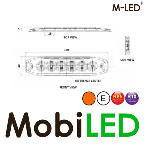 M-LED M-LED Super dunne flitser 6 leds amber  E-keur 5m