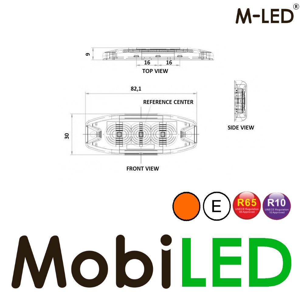 M-LED M-LED Super thin amber flasher 3 LEDs-mark