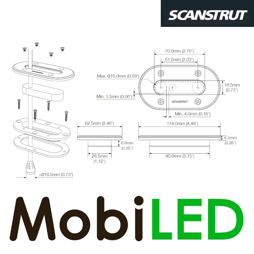 Scanstrut DS-LP-MULTI-BLK Low-profile Cable Seal