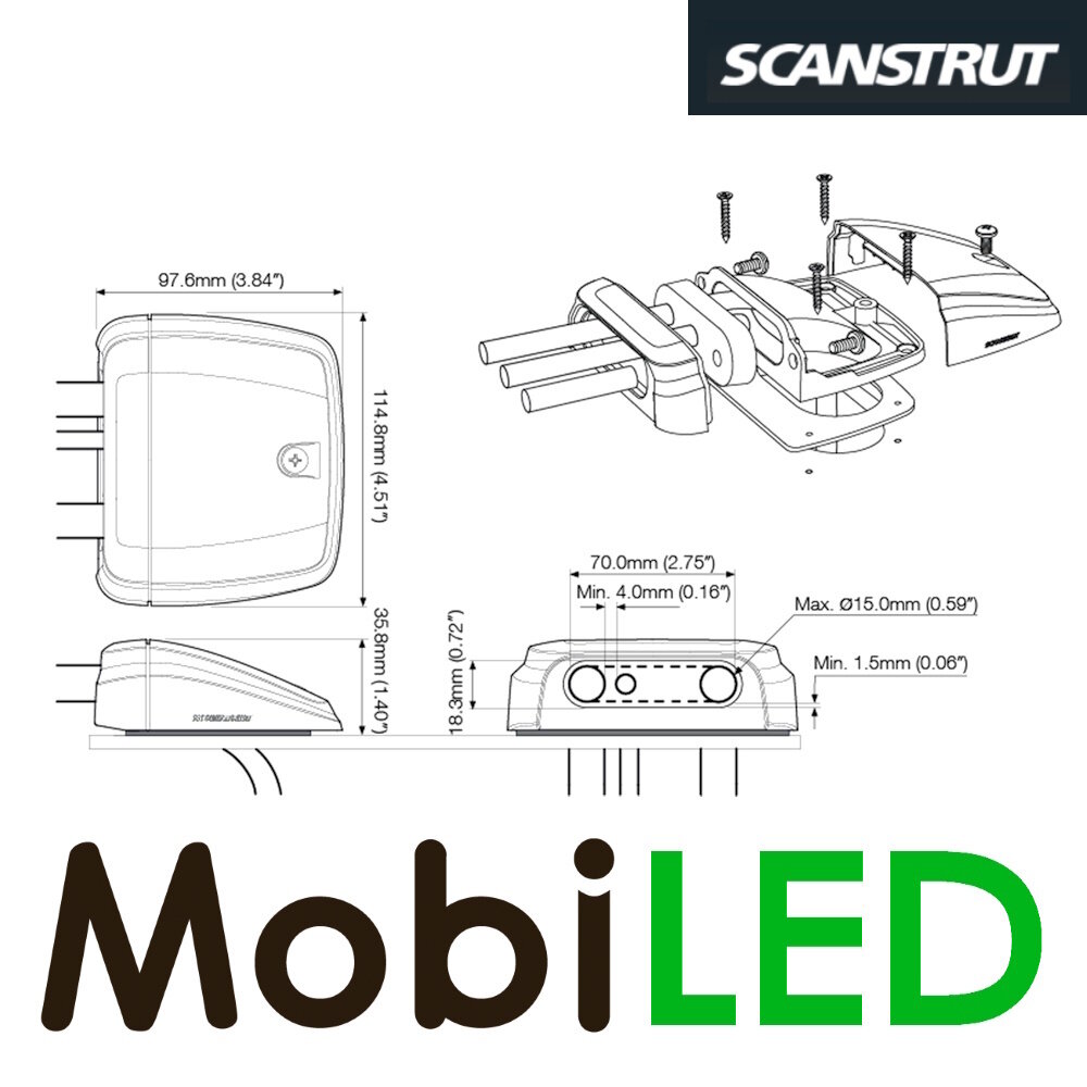 Scanstrut DS-H-MULTI-BLK Kabelafdichting Scanstrut DS-H-MULTI-BLK Kabelafdichting