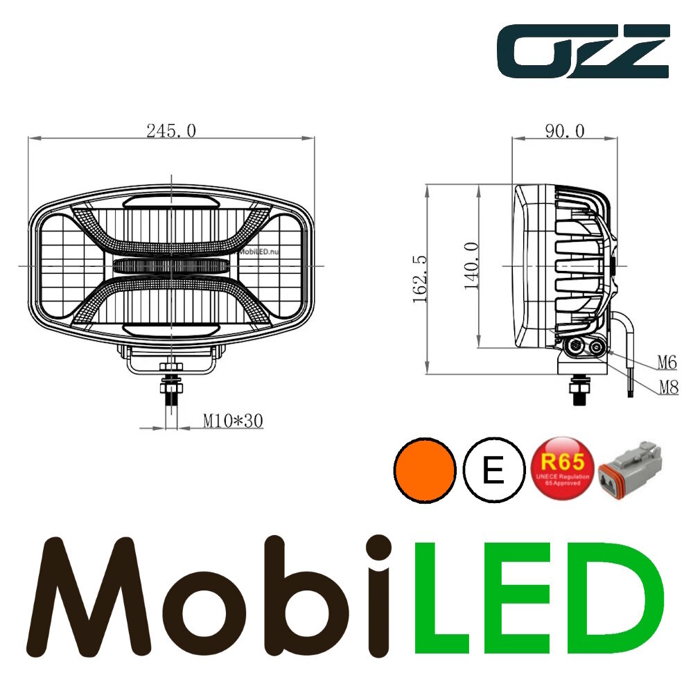 OZZ OZZ Oval spotlight with position light and flash White