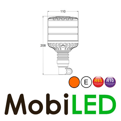 Rotating beacon / flash lamp smoke lens DIN flex E-mark
