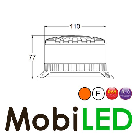 Balise rotative / lampe flash lentille sombre montage fixe