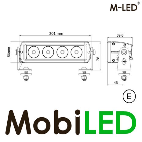 M-LED M-LED HD Black Series barre LED 40W 8 pouces/20 cm E-marque M-LED M-LED HD Black Series barre LED 40W 8 pouces/20 cm E-marque