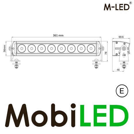 M-LED M-LED HD Black Series barre LED 80W 14 pouces/36 cm E-marque M-LED M-LED HD Black Series barre LED 80W 14 pouces/36 cm E-marque