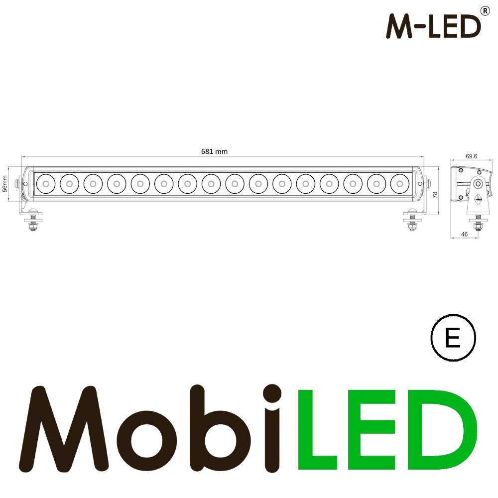 M-LED M-LED HD Black series  ledbar 27"/68 cm 160W E-mark M-LED M-LED HD Black series  ledbar 27"/68 cm 160W E-mark