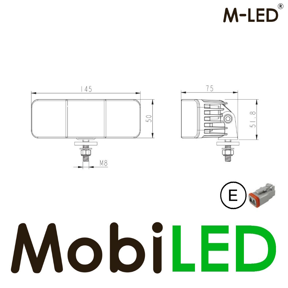 M-LED 30Watt werklamp met een extra groot verlichtingsoppervlak