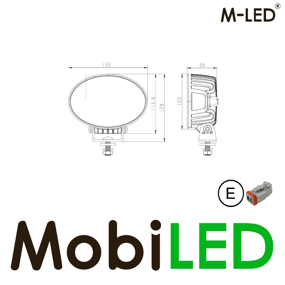 M-LED M-LED Combi worklight 60W oval E-mark M-LED M-LED Combi worklight 60W oval E-mark