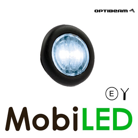 Optibeam Optibeam Feu de marquage blanc rond 28mm lentille dark E-marque Optibeam Optibeam Feu de marquage blanc rond 28mm lentille dark E-marque