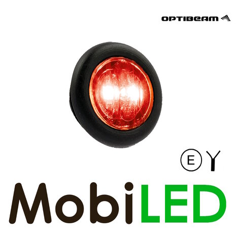 Optibeam Optibeam Markeerverlichting rood rond 28mm dark look E-keur
