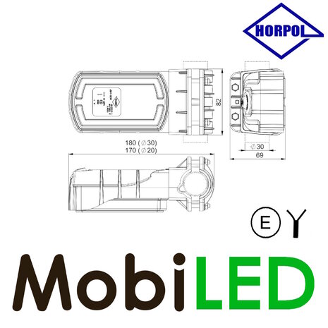 HORPOL Front light Cleo with turn signal pipe mounting E-mark