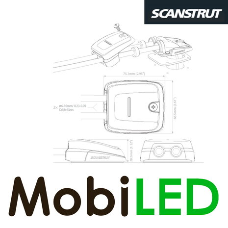 Scanstrut DS-HD10 dubbele kabeldoorvoer grijs Scanstrut DS-HD10 dubbele kabeldoorvoer grijs