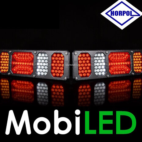 HORPOL Feu arrière robuste avec modules interchangeables et réflecteur 24V Gauche HORPOL Feu arrière robuste avec modules interchangeables et réflecteur 24V Gauche