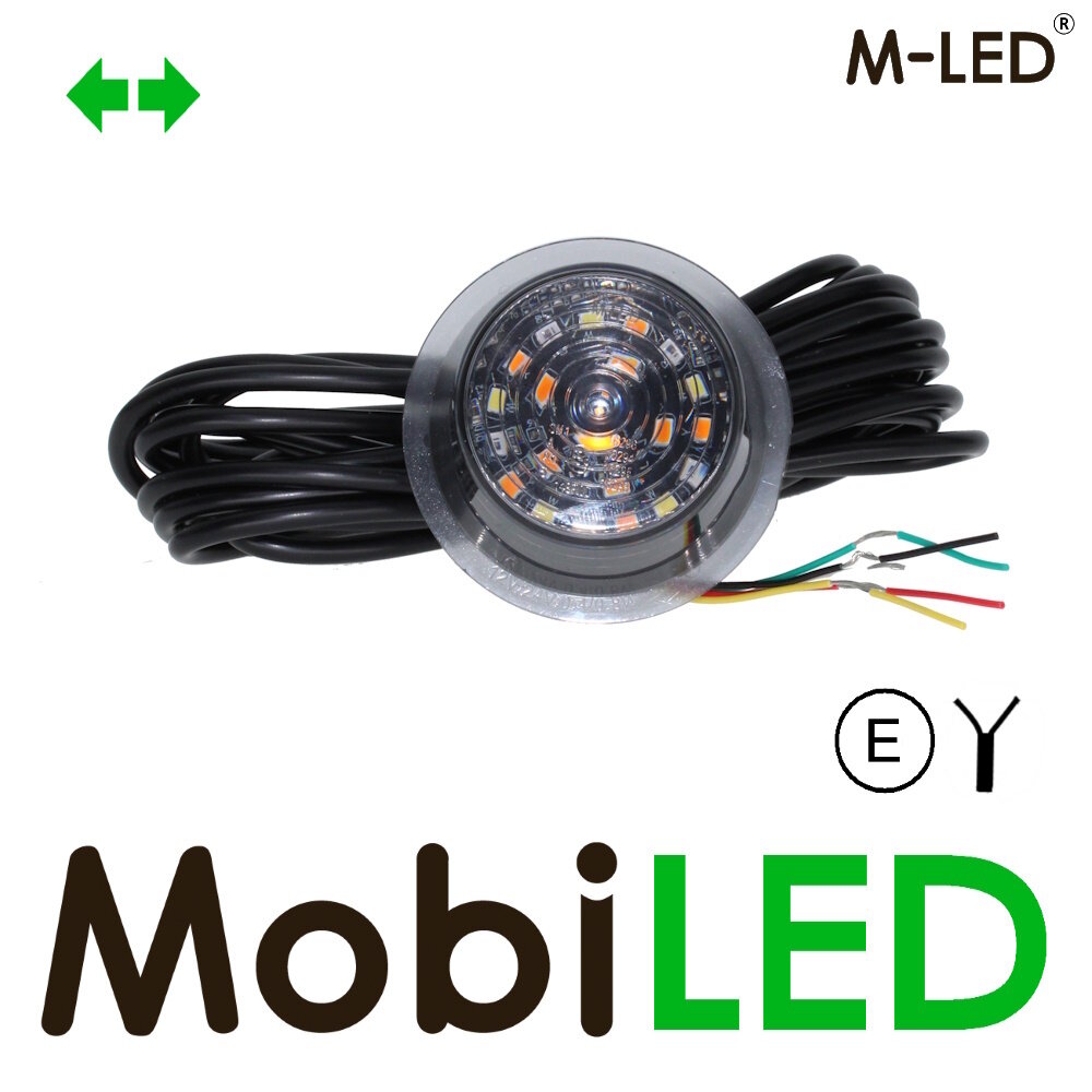 M-LED M-LED Danish lamp unit tricolor with turn signal Clear Look E-mark