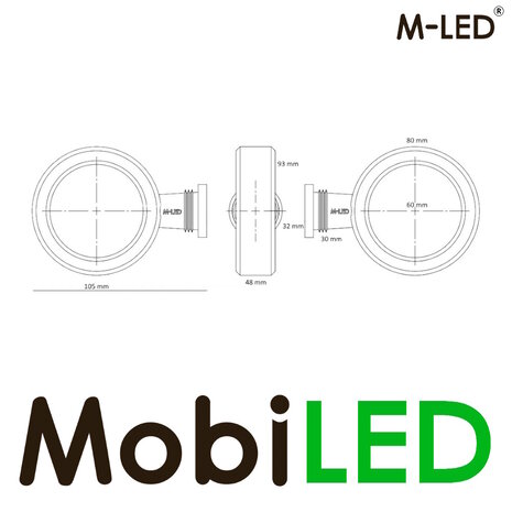 M-LED M-LED Lampe danoise tricolore avec indicateur de direction Clear Look E-marque M-LED M-LED Lampe danoise tricolore avec indicateur de direction Clear Look E-marque