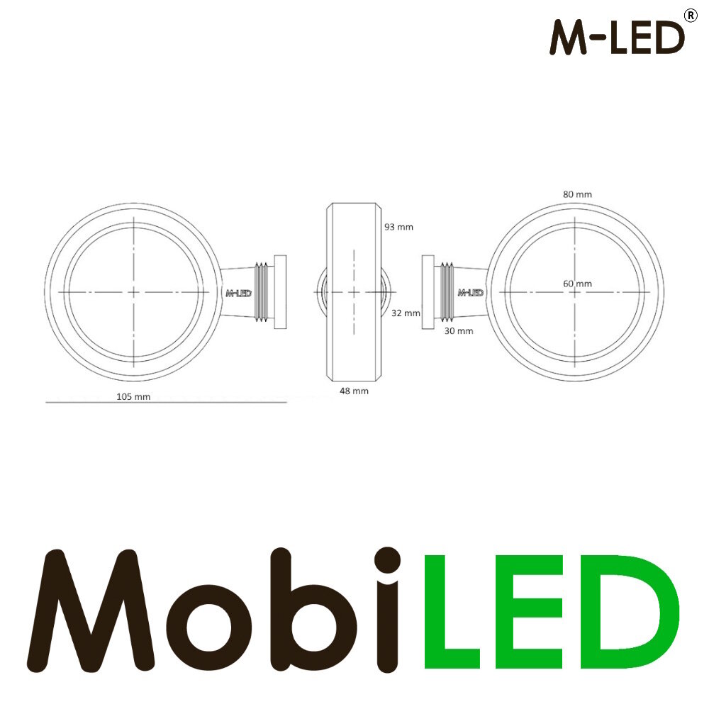 M-LED M-LED Danish lamp tri color with direction indicator Dark Look E-mark M-LED M-LED Danish lamp tri color with direction indicator Dark Look E-mark