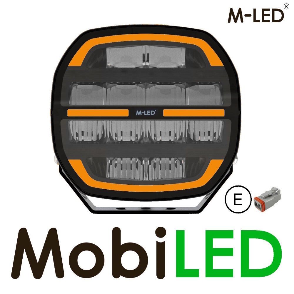 M-LED M-LED Phoenix combi avec feu de position ambre et blanc 9 pouces E-marque M-LED M-LED Phoenix combi avec feu de position ambre et blanc 9 pouces E-marque