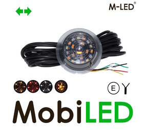 M-LED M-LED Deense lamp Clear Look  wit/amber/rood met richtingaanwijzer M-LED M-LED Deense lamp Clear Look  wit/amber/rood met richtingaanwijzer