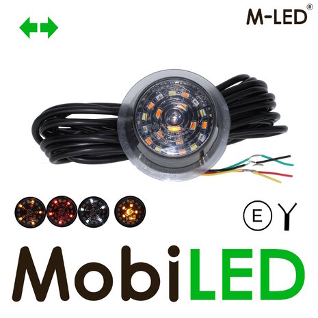 M-LED M-LED Deense lamp wit/amber/rood met richtingaanwijzer Clear Look E-keur M-LED M-LED Deense lamp wit/amber/rood met richtingaanwijzer Clear Look E-keur