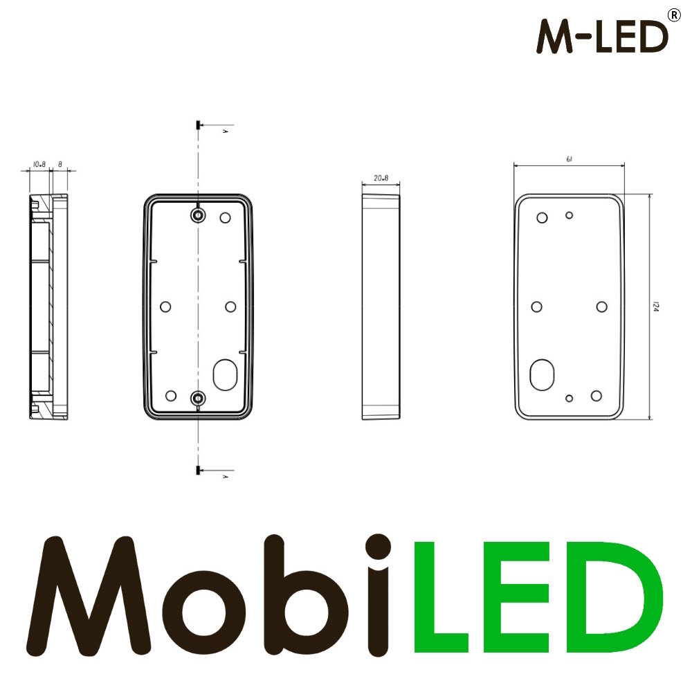 M-LED M-LED ABS inbouw bracket classic zijmarkering M-LED M-LED ABS inbouw bracket classic zijmarkering
